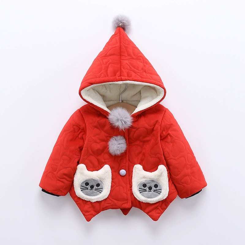 Fleece children's jacket for early age, increased thickness, with embroidery