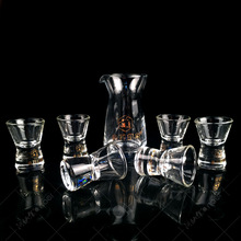 工厂无铅玻璃白酒杯烈酒杯一口杯吞杯白酒分酒器酒壶7件套装制订