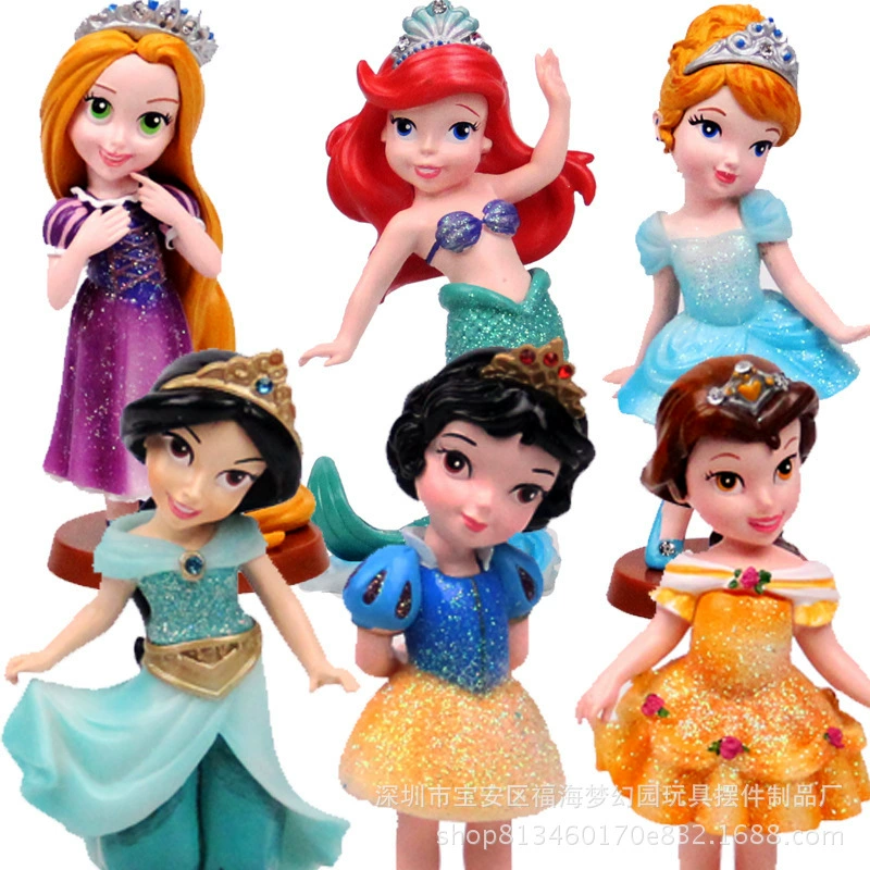 6 бриллиантов принцесса Белоснежка Рапунцель Русалка Золушка мультфильм ручной работы Украшение торта