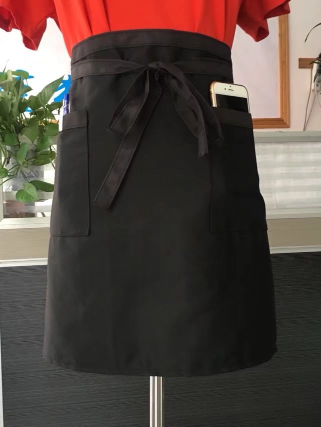 더블 포켓 스타일 폴리 에스테르 코튼 35 면 소재 블랙