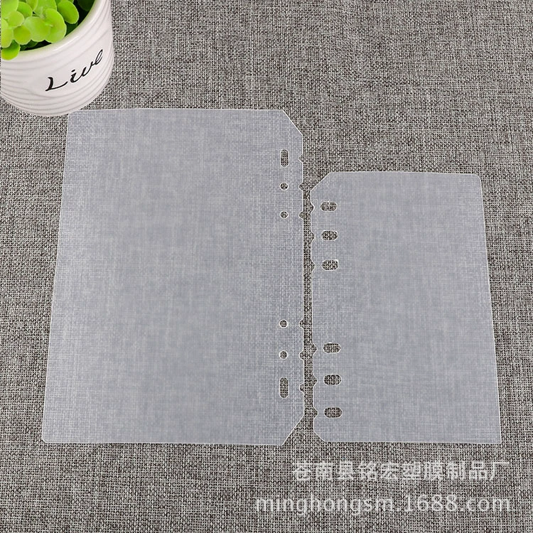 A5/A6 Проход с вкладными листами Разделитель с 6 отверстиями Лист с вкладными листами Внутренняя страница Перегородка PP Прозрачный матовый стандарт