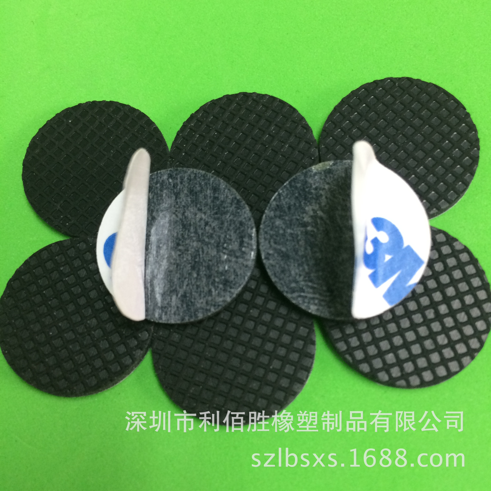 格纹自粘橡胶垫片3/m橡胶脚垫圆形黑色橡胶垫圈家具防滑防震垫片