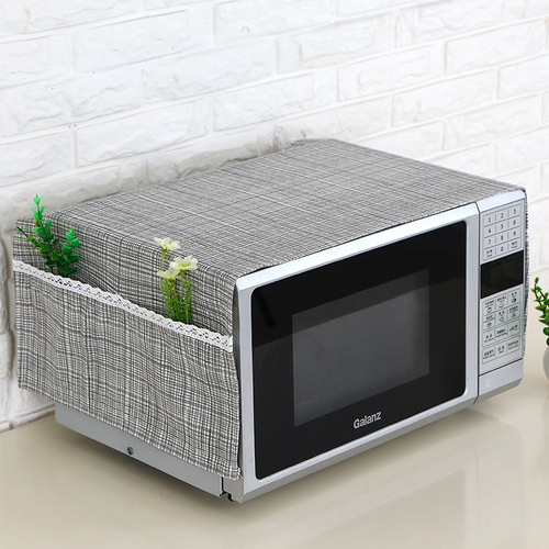 AliExpress ebay foreign trade linen simple and fashionable microwave oven cover dust cover cover towel oven cover dust cover