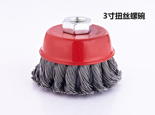 Manufacturer 75mm wire grinding wheel, 4-inch trumpet mouth twisted wire bowl wheel, 2-3 inch rust removal twisted wire bowl brush