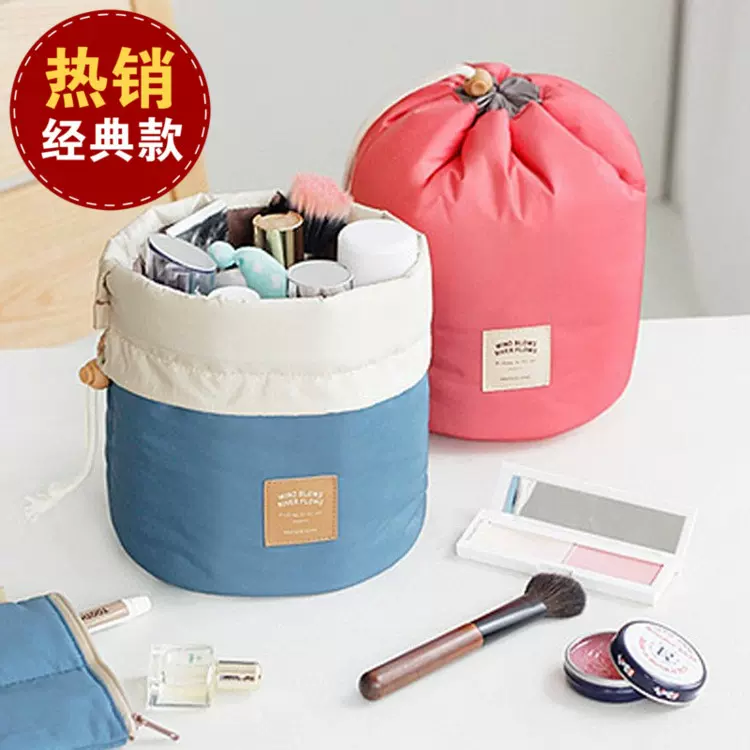 厂家新款多功能韩国束口圆筒收纳包防水收纳袋旅行洗漱包化妆包