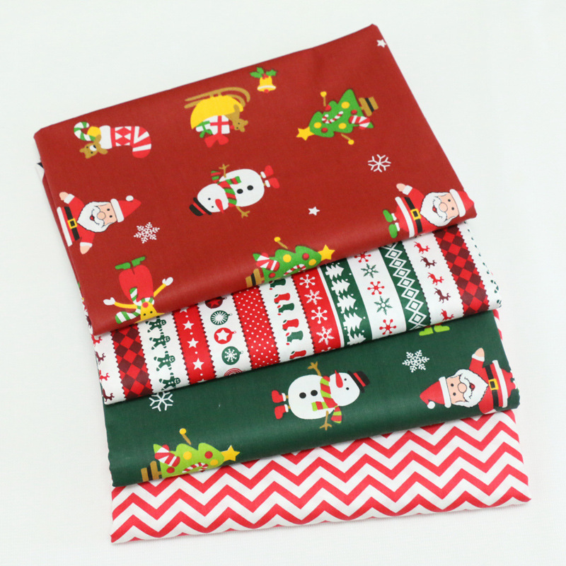 卡通圣诞节布料 圣诞老人印花布 宝宝纯棉床单被套斜纹面料批发