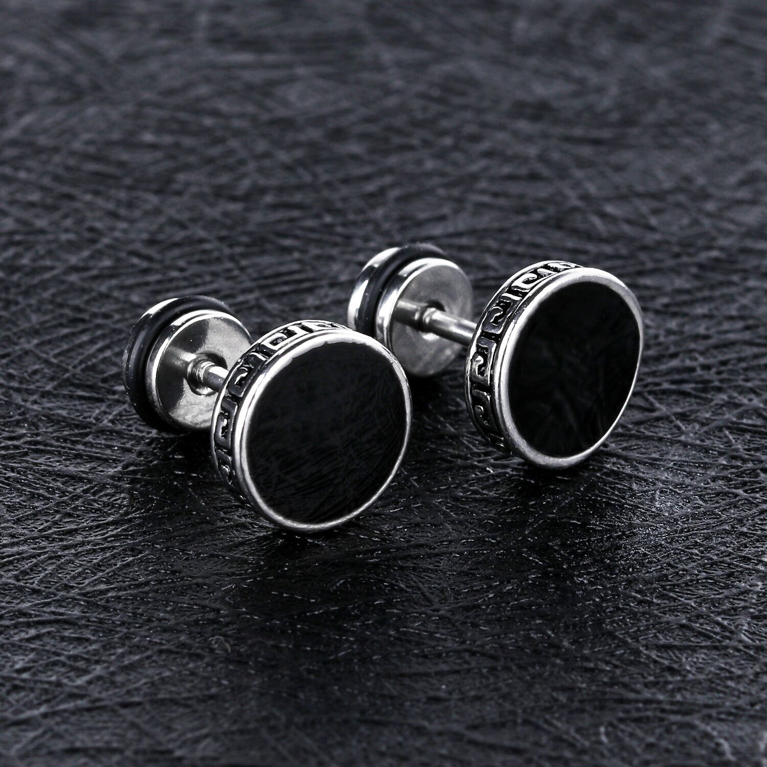 Cool Minimalist Stud Earrings For Men Stainless Steel Punk Style_voghion.com