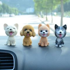 Shaking head dog car ornaments Teddy French Dou Pomeranian Husky Shiba Inu puppy resin crafts