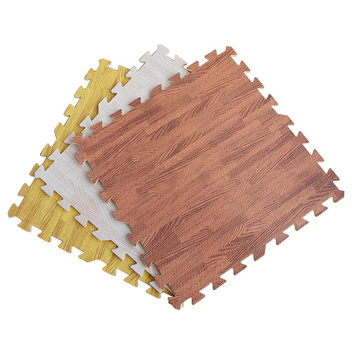 Factory-wholesale wood-grain foam floor mats—thickened crawling mats for kids, bedrooms, and living rooms; EVA interlocking crawl mats.
