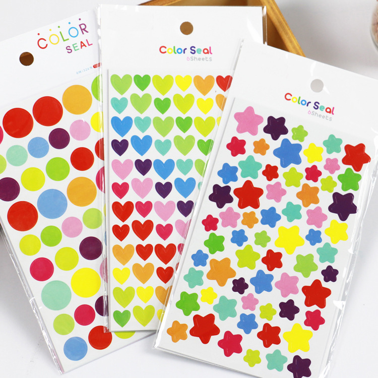 color seal Rainbow Love Corner Stickers 6 DIY Album Hand Account Diary Decoration Stickers Accessories