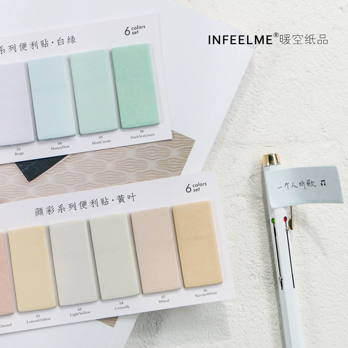 Infeel.me заметки серии Yancai, макарунные цвета, стикеры для пометок с повторяющимся числом, 6 видов