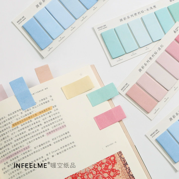 Infeel.me заметки серии Yancai, макарунные цвета, стикеры для пометок с повторяющимся числом, 6 видов