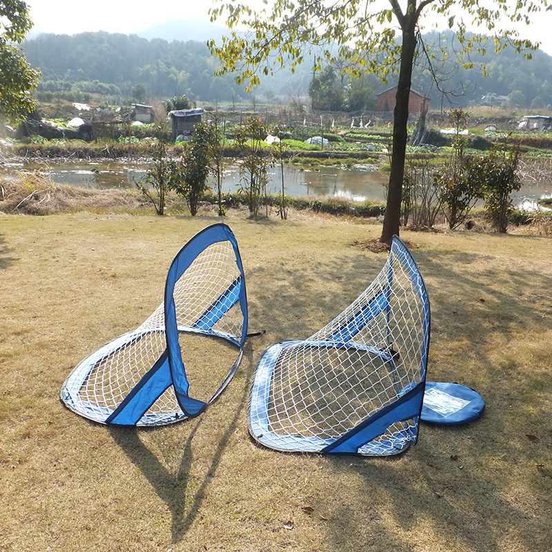 En stock de doble uso para niños portátil de almacenamiento plegable Puerta de fútbol de malla grande abierta rápida Juguete deportivo juego entre padres e hijos