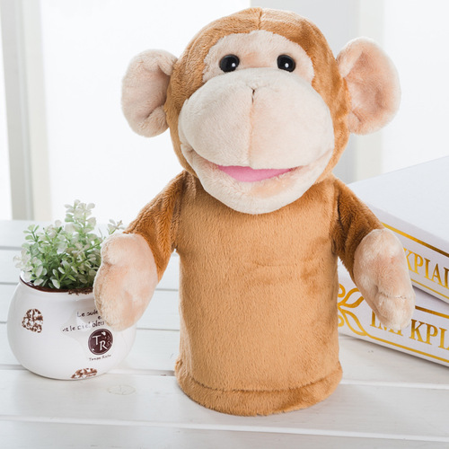Lion, elephant, monkey, dog finger puppet toy animal glove performance kindergarten mouth can move baby soother doll