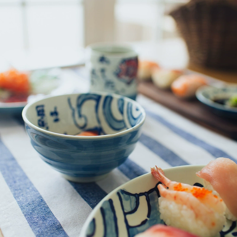 Japanese-style Ceramic Tableware Set, Hand-Painted Jingdezhen, Assorted Plates & Bowls