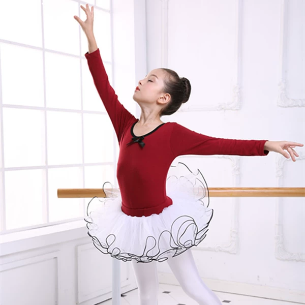 Burgundy long sleeves with white gauze