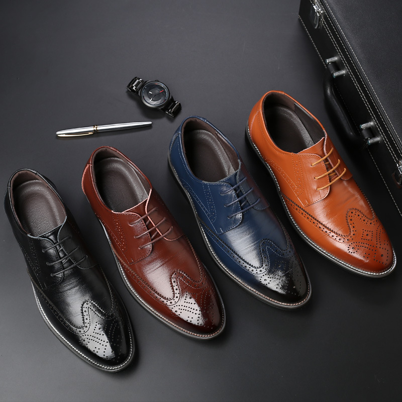 New Extra Large Size Men's Shoes Casual Blocky Shoes Lace-up Men's Shoes WISH Foreign Trade Shoes Men's One Piece Hair