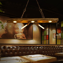 复古创意烛台吊灯loft工业风餐厅咖啡厅酒吧吧台木质长条轨道灯具