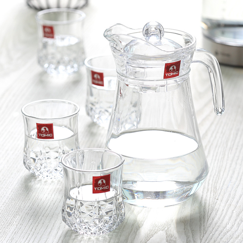 TOMIC/特美刻  耐热玻璃三件套冷水壶透明果汁凉水壶水杯水具礼品