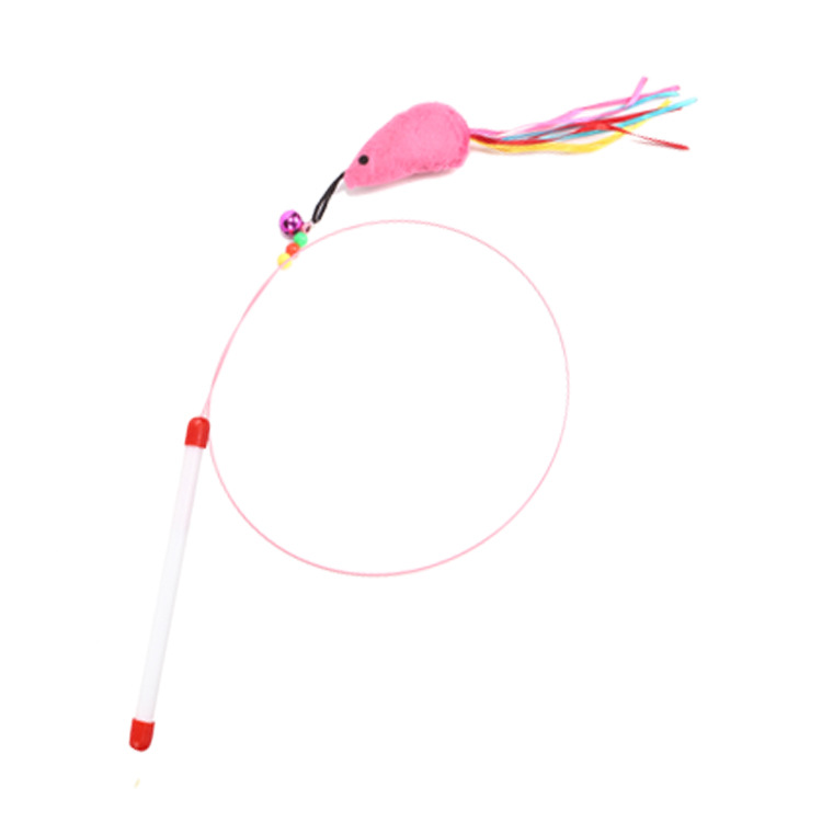 Colorido menta tipo ratón de alambre de acero divertido gato palo con juguete favorito de gato de Bell