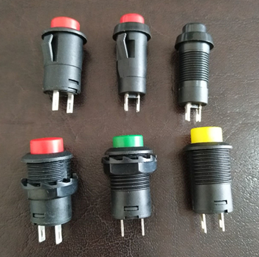 DS425圆形按钮开关DS211红色绿色12MM自锁DS211按钮自锁开关