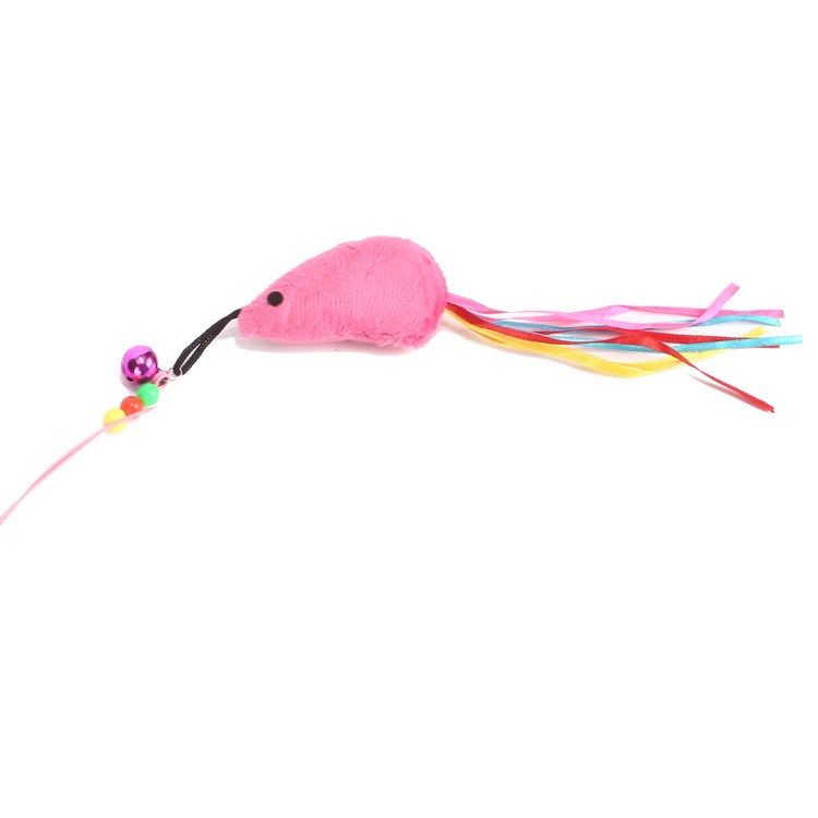 Colorido menta tipo ratón de alambre de acero divertido gato palo con juguete favorito de gato de Bell