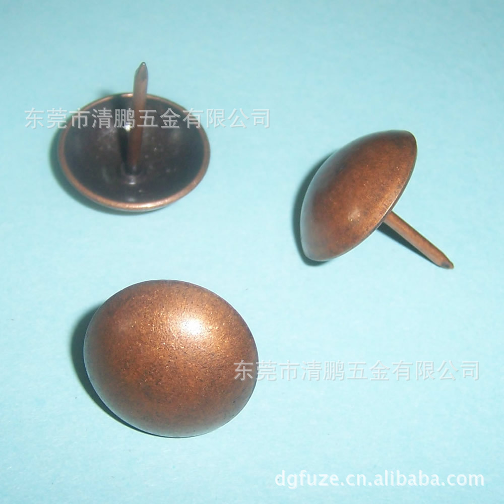 19mm沙发泡钉圆头装饰泡钉家具泡钉金属光面泡钉红铜色质优价廉