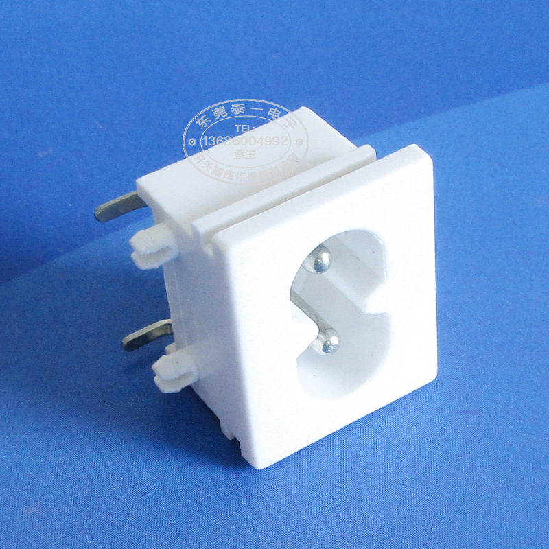 纯水机白色电源适配器中8字插座23*18小弯脚中八字口电源插座DB-8