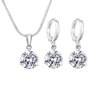 Water drop jewelry set cross-border supply hot European and American AAA zircon jewelry necklace earrings jewelry jewelry wholesale