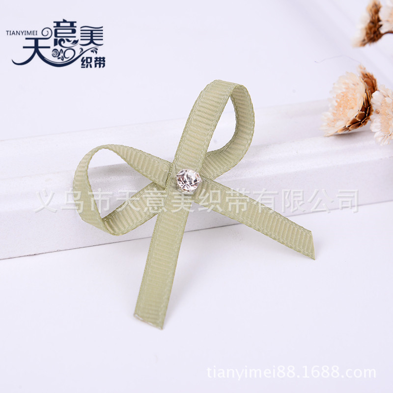 2 puntos vino rojo costilla con punto diamante arco hecho a mano arco textil hogar Decoración Accesorios cinta pequeña flor