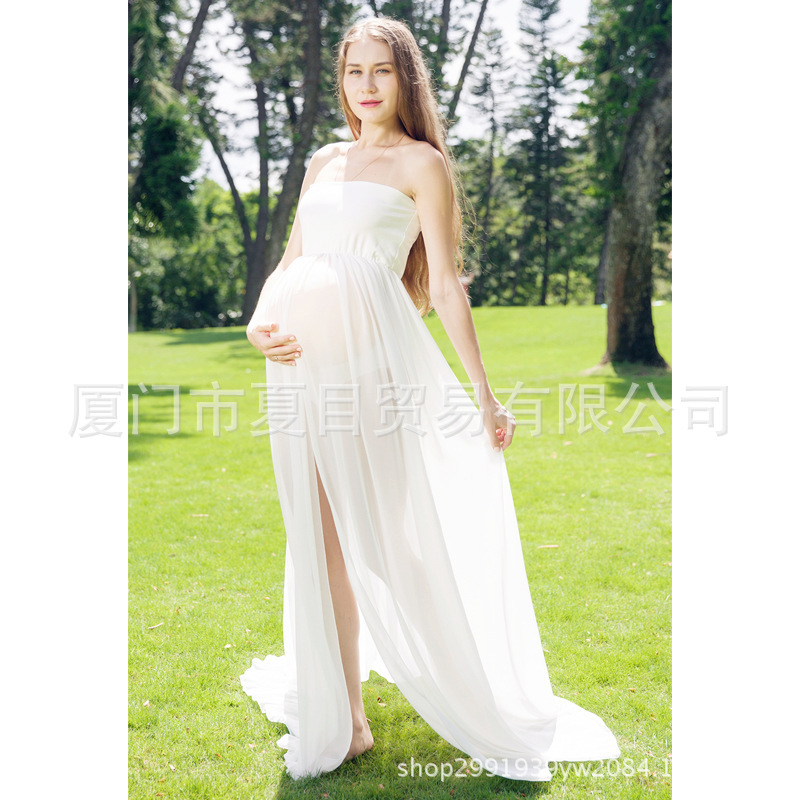 AliExpress Ebay Amazon Foreign Trade Pregnant Women Photo Dress Pregnant Women Photo Chiffon Floor Mopping Dress