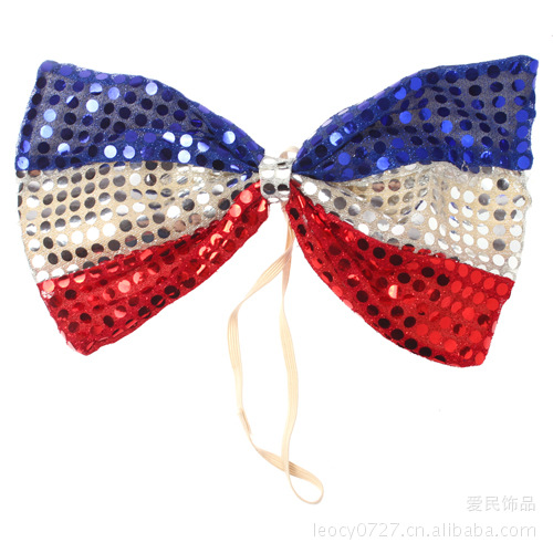 儿童节表演服饰配件 大领结 小丑领结 大蝴蝶结 美国国旗蝴蝶结