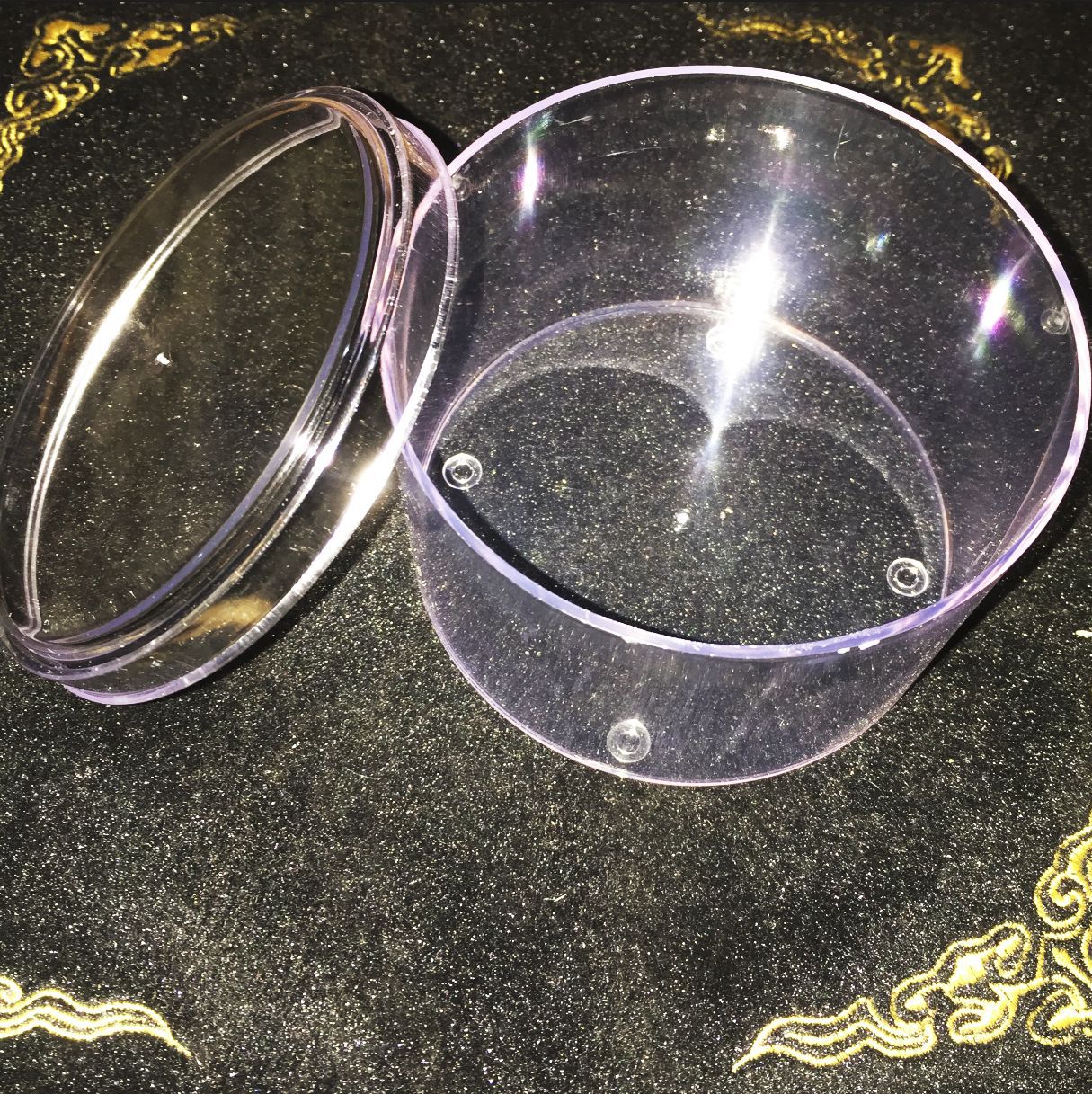 沉香烟丝烟签玻璃分装14瓶收纳盒圆形透明饰品配件塑料盒茶叶盒