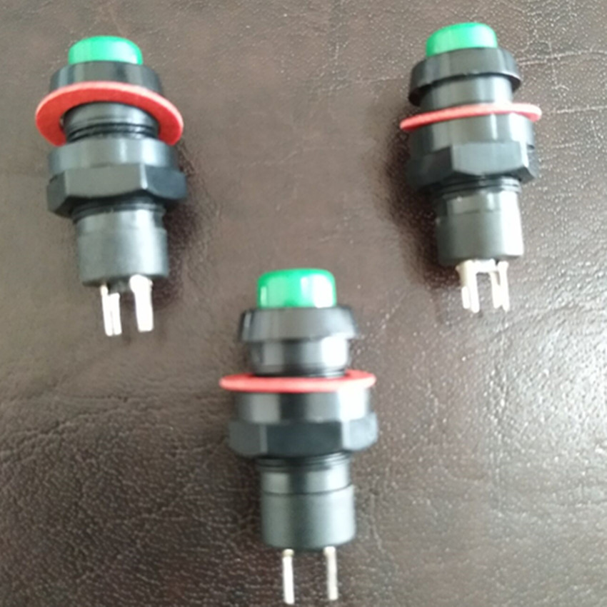 自锁无锁按钮开关DS211红色绿色黑色12MM自锁开关
