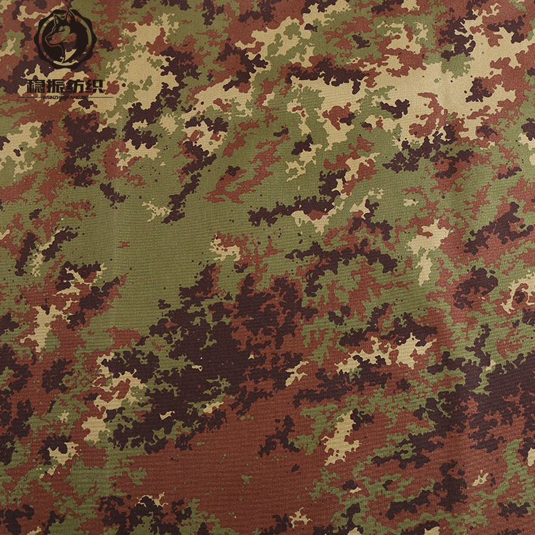 外JUN迷彩仿考杜拉涤纶毛感 1000D意大利迷彩PU牛津布防水面料