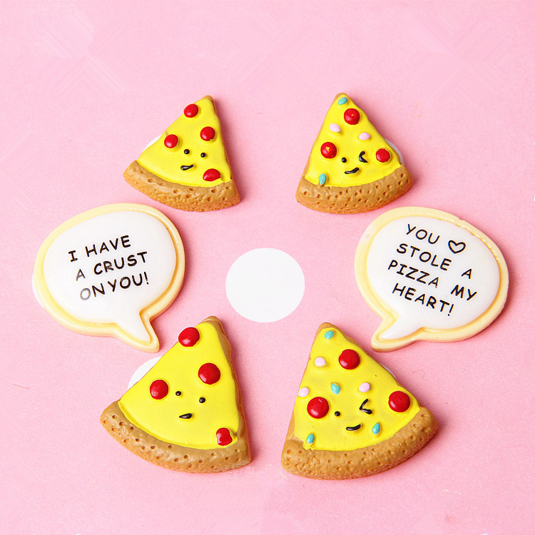 diy resin accessories pineapple pizza cream phone case stationery box refrigerator sticker diy material earring patch