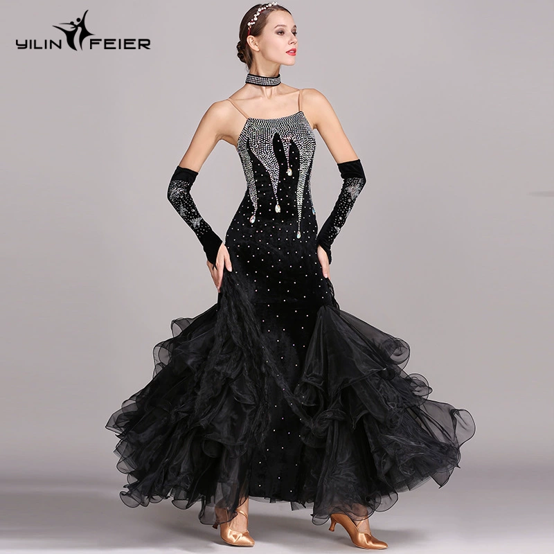 Современный танцевальный наряд Элин Фьюэр для танца Modern Dance Drill Performance Server Performance Dress S7016 Национальный стандарт танцевального сервера