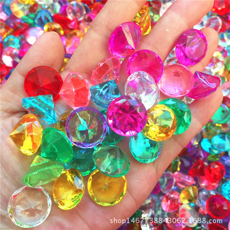 2cm colorful diamond counter plastic drill children's gem gemstone…