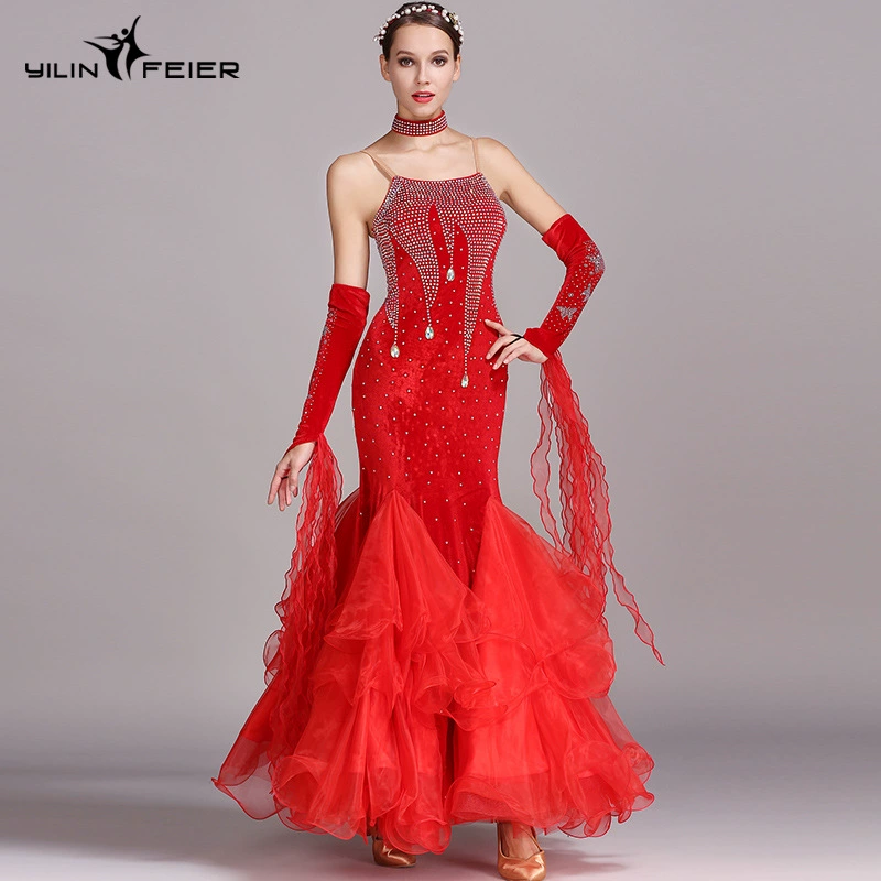 Современный танцевальный наряд Элин Фьюэр для танца Modern Dance Drill Performance Server Performance Dress S7016 Национальный стандарт танцевального сервера