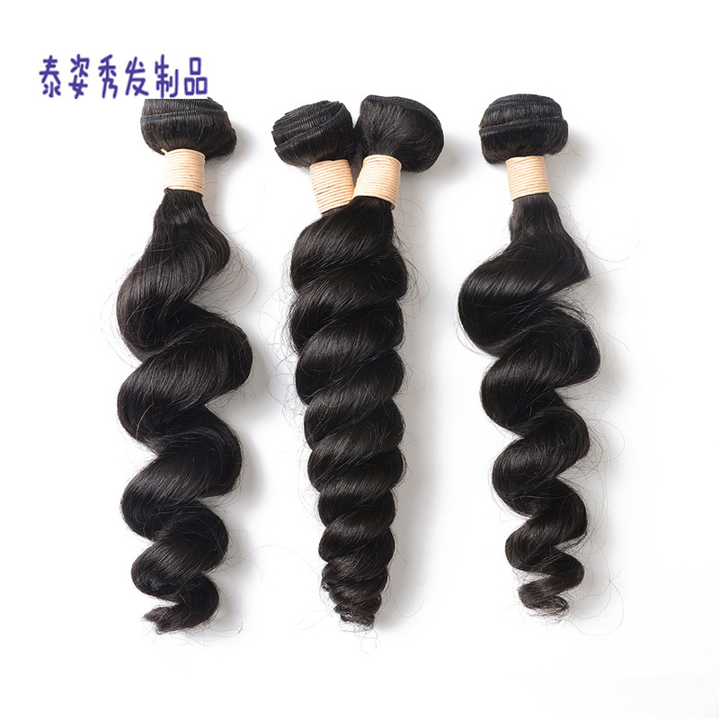 Xuchang real wig Malaysian real hair curtain loose wave hair European and American wig a generation of hair