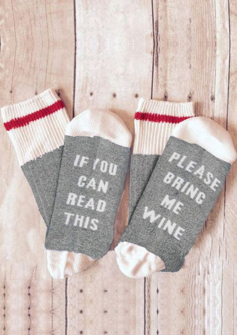 2025d IF YOU CAN RESD THISY Chaussettes unisexes en coton à semelle anglaise avec texte mi-mollet_voghion.com