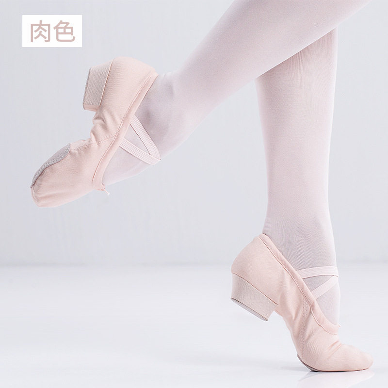 Zapatos de baile de fondo suave para niños zapatos de entrenamiento básico para niñas zapatos de práctica de ballet para adultos zapatos de gimnasia de algodón zapatos de baile para maestros de tacón bajo