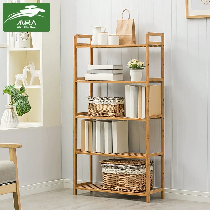 Простая домашняя книжная полка, напольная стойка для хранения, стеллаж для детских иллюстрированных книг, многоярусная настенная полка для хранения в гостиной