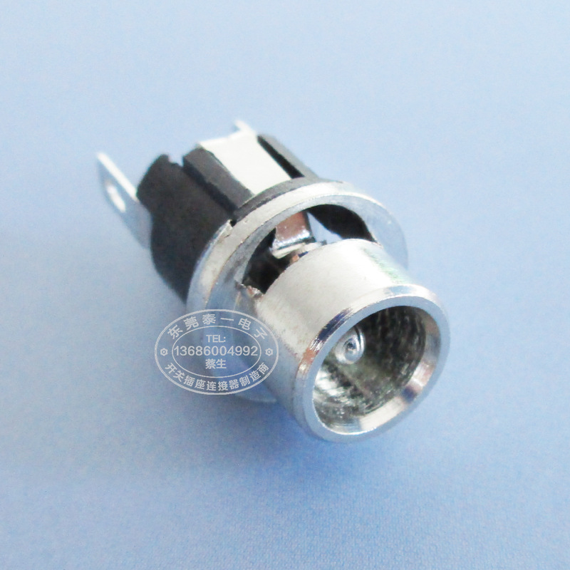 圆形内径5.6外径8.0直接电源接口全铜DC头圆形无螺纹插座DC025