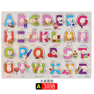 Iluminación Educación temprana para niños Dibujos animados Reconocimiento de animales Tablero de agarre de mano Entrenamiento de agarre de madera Forma Combinación Juguete de rompecabezas