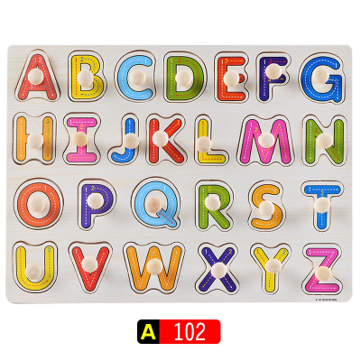 Iluminación Educación temprana para niños Dibujos animados Reconocimiento de animales Tablero de agarre de mano Entrenamiento de agarre de madera Forma Combinación Juguete de rompecabezas