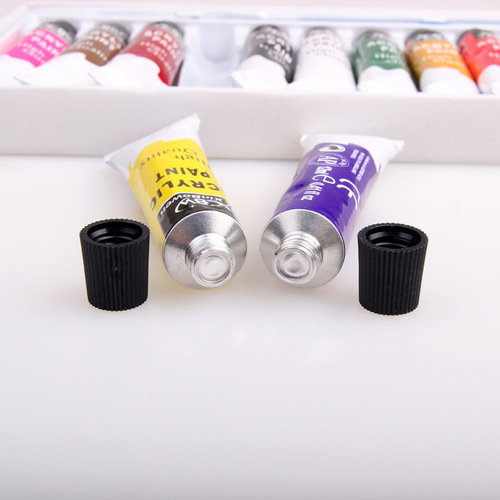 Cross-border 12-color paint set 12ml children's DIY hand-painted painting color pigments free hook line pen acrylic paint