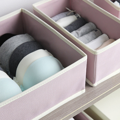 Underwear storage bucket non-woven Japanese-style bra and socks storage box artifact wardrobe dust-proof foldable storage box