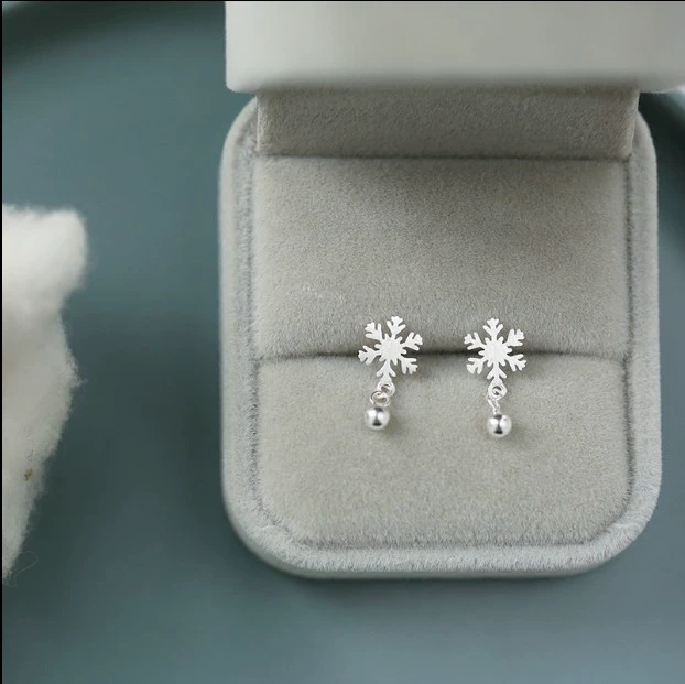 Серебряная игла, серьги, круглые бусины, модный творческий кулон, образец серебро 925, со снежинками, подарок на день рождения