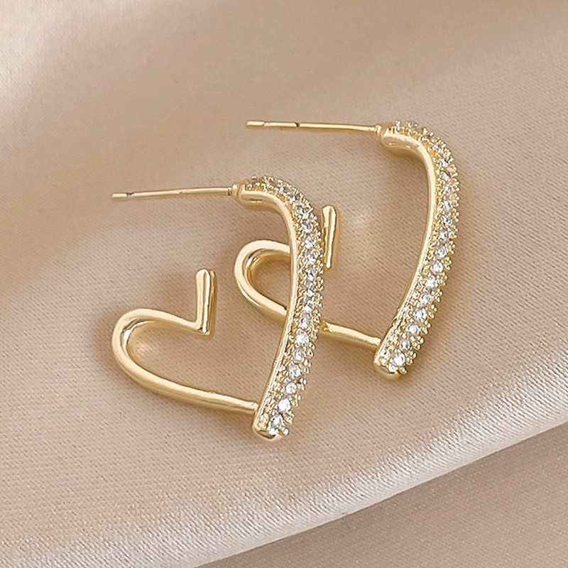 Серебряная игла, модный цирконий, серьги, образец серебра 925, простой и элегантный дизайн, европейский стиль, стиль легкой роскоши